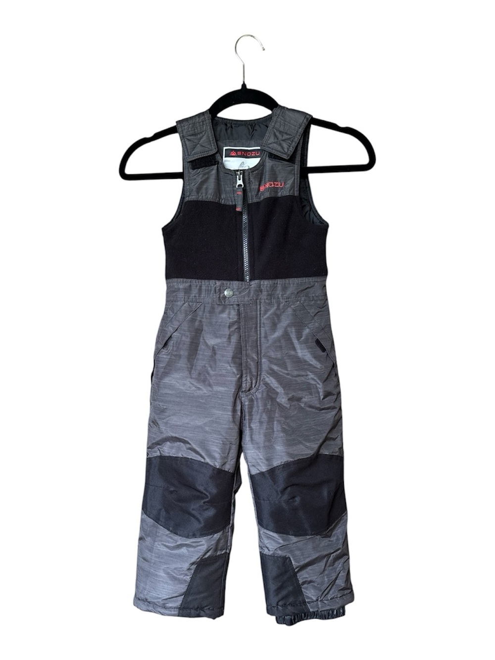 Snozu Kids 4T Insulated Snow Bibs Gray Black Ski Snow Pants Winter Overalls